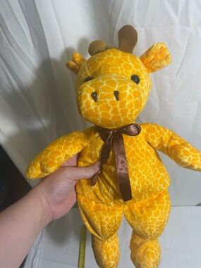 Kellytoy Yellow Giraffe Plush with Brown Ribbon